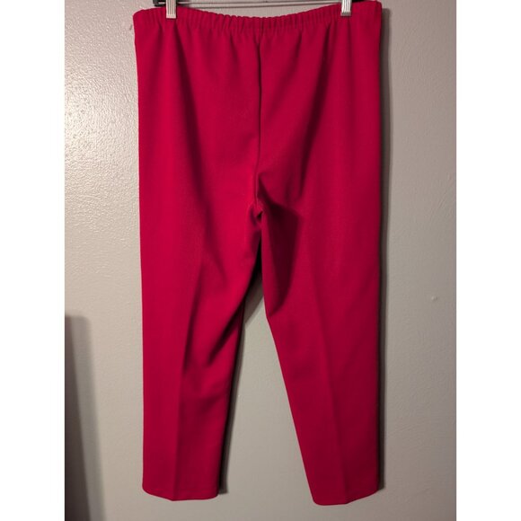 Vintage 80s/90s Haband for Her Red Polyester Pants Sz 12P USA Made Elastic Waist - Picture 3 of 6